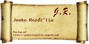 Jesko Rozália névjegykártya